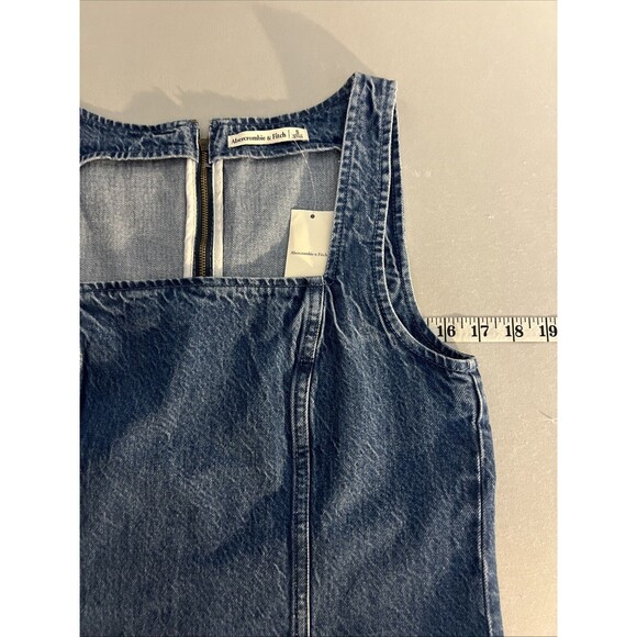 Abercrombie & Fitch Mila Denim Mini Dress Womens Small Blue Square Neck NWT - Picture 7 of 10